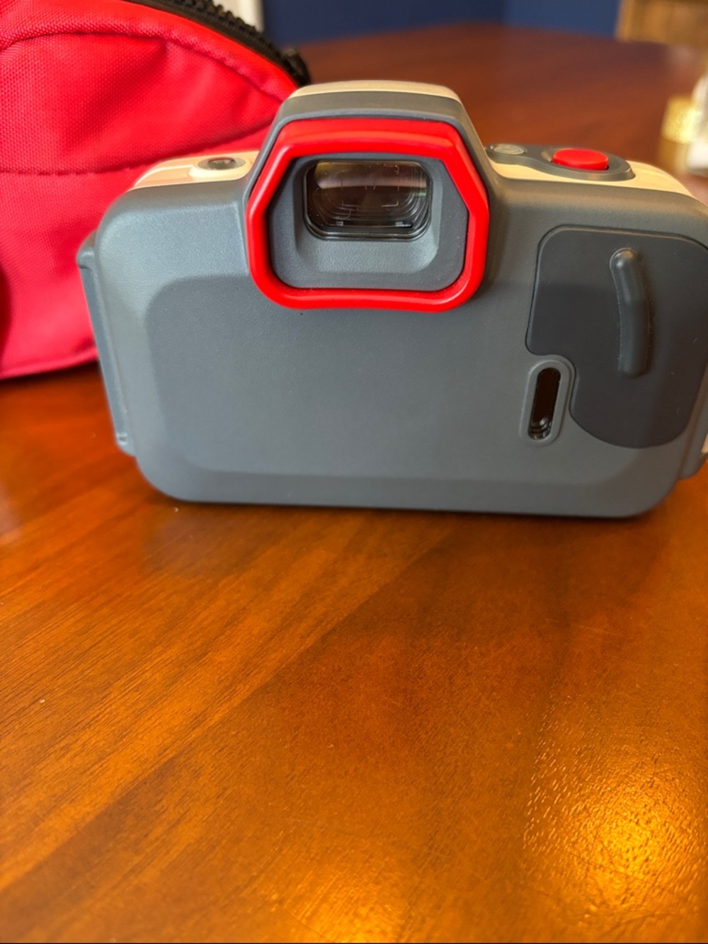 vintage 90s Canon Sure Shot WP-1 Film Camera in White and Red with Red Case - Picture 2 of 5